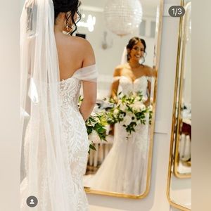 Enzoani Elysee Athenais Wedding Dress Ivory Nude Size 2 Unaltered